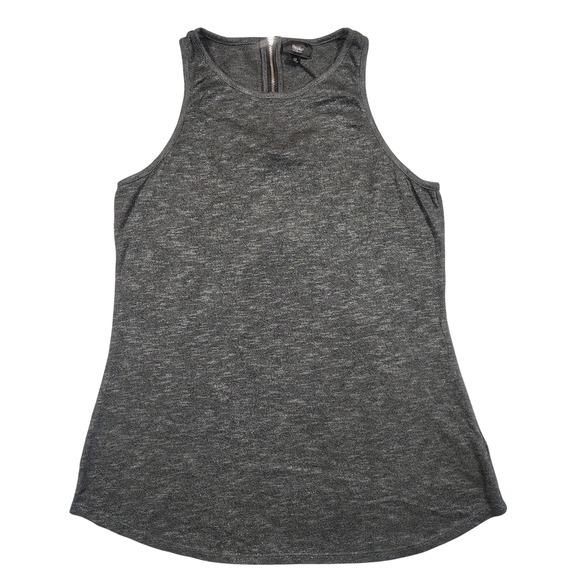 Mossimo Supply Co. Tops - Mossimo Tank Top‎ Womens Large Gray High Neck Back Zip Heathered Rayon Blend